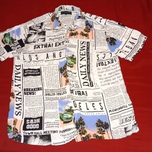 Newspaper Print Men's Shirt